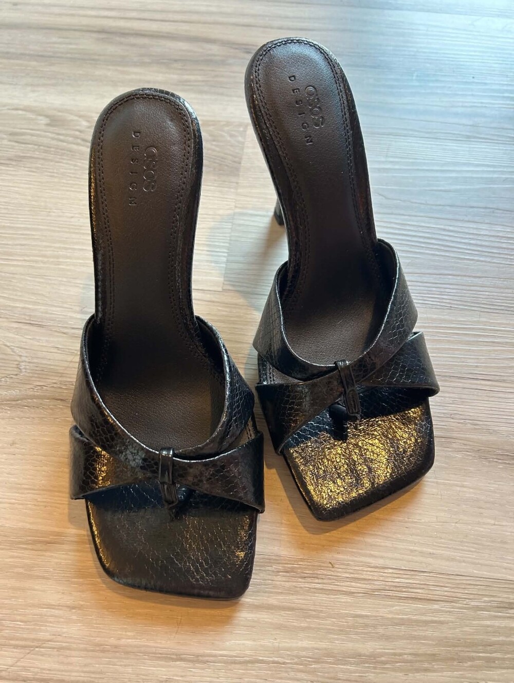 ASOS Deaign Wide Fit Nichols high heeled mules